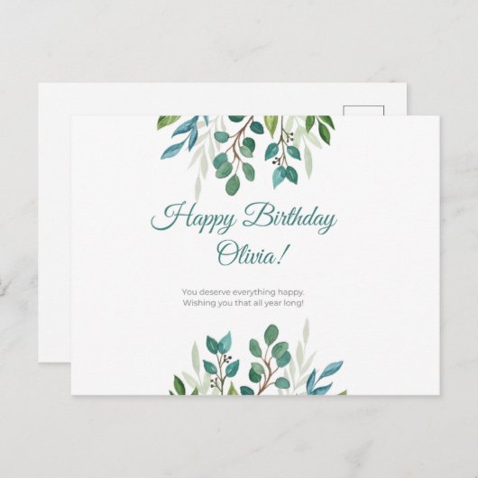 Personalisiert - Sie verdienen alles glücklich Postkarte (Vorne/Hinten)