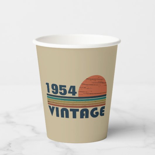 Personalisiert siebzig Vintagen 70. Geburtstag Pappbecher (Vorderseite)