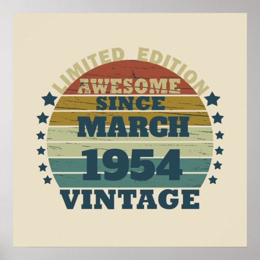 Personalisiert siebzig Vintagen 70. Geburtstag Poster (Vorne)