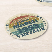 Personalisiert siebzig Vintagen 70. Geburtstag Runder Pappuntersetzer (Angewinkelt)