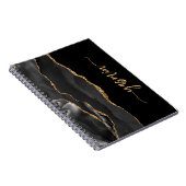Personalisiert Signature Black Gold Agate Notizblock (Rechte Seite)