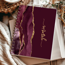 Personalisiert Signature Burgundy Gold Agate