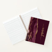 Personalisiert Signature Burgundy Gold Agate Notizblock (Innenseite)