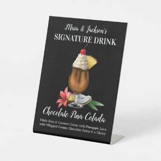 Personalisiert Signature Drink Chocolate Pina Cola Sockelschild