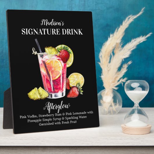 Personalisiert Signature Drink Rum Vodka Lemonade Fotoplatte (Seite)