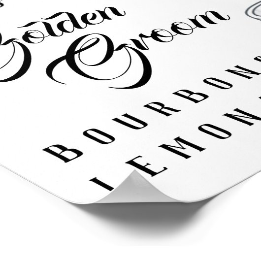 Personalisiert Signature Drink-Zeichen Poster (Ecke)