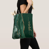 Personalisiert Signature Emerald Green Gold Agate Tasche (Von Nahem)