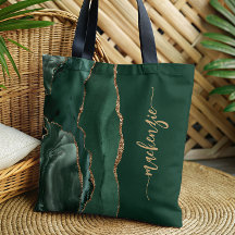 Personalisiert Signature Emerald Green Gold Agate