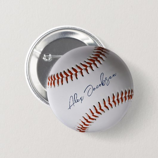 Personalisiert signiertes Baseball Button (Vorne & Hinten)