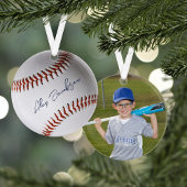 Personalisiert signiertes Baseball-Foto Ornament