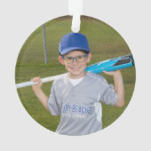 Personalisiert signiertes Baseball-Foto Ornament (Rückseite)