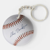 Personalisiert signiertes Baseball Schlüsselanhänger (Rückseite)