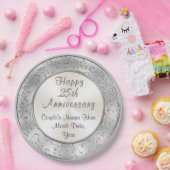 Personalisiert Silver 25-jähriger Paper-Teller Pappteller (Party)