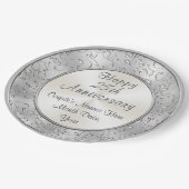 Personalisiert Silver 25-jähriger Paper-Teller Pappteller (Schrägansicht)
