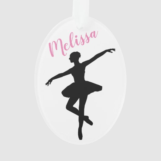 Personalisiert Simple Ballerina Weihnachten Ornament (Rückseite)