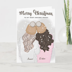 Personalisiert Simple Best Friend Bestie Girlie Xm Karte