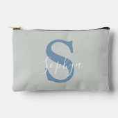 Personalisiert Simple Blue Monogram Zubehörtasche (Vorderseite)