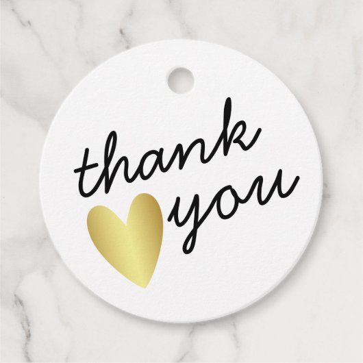 Personalisiert Simple Dankeschön Gold Heart Geschenkanhänger (Vorderseite)