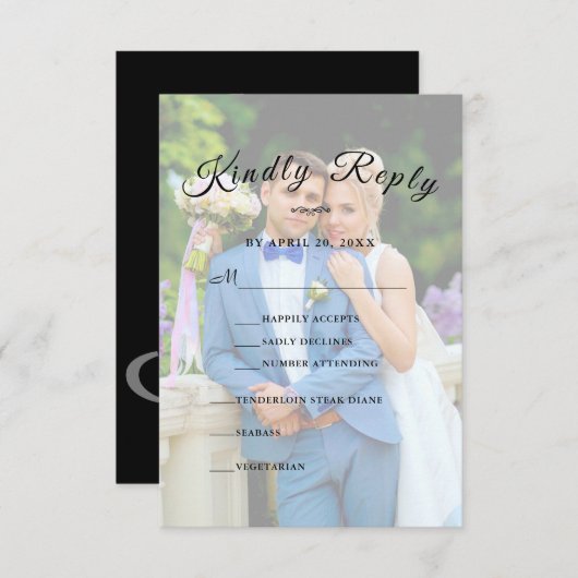 Personalisiert Simple Elegant GV Script UAWG RSVP Karte (Vorne/Hinten)