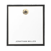 Personalisiert Simple Luxury Monogram Notepad Notizblock (Vorderseite)