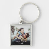 Personalisiert Simple Modern Elegantes Script-Foto Schlüsselanhänger (Vorne)