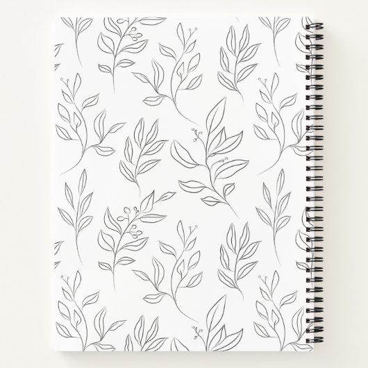 Personalisiert Simple Sketch Leaf Dankesblatt Notizblock (Rückseite)