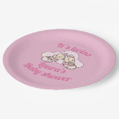 Personalisiert sind es Zwillingsbaby Dusche Party Pappteller (Schrägansicht)