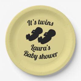 Personalisiert sind es Zwillingsbaby Dusche Party  Pappteller