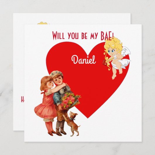 Personalisiert sind Sie meine BAE Cupid Angel Card (Vorne/Hinten)