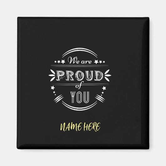 Personalisiert sind wir stolz auf dich magnet (Vorne)