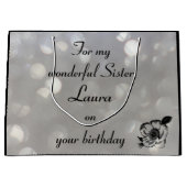 Personalisiert Sister Birthday Große Geschenktüte (Vorderseite)