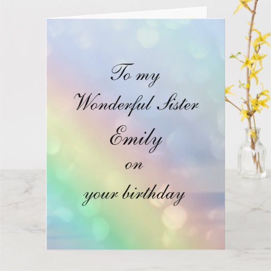 Personalisiert Sister Birthday Karte (Gelbe Blume)
