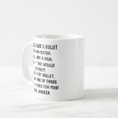 Personalisiert Sister Gips Funny Sister Gift Siste Kaffeetasse (Vorderseite Links)