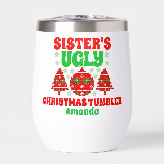 Personalisiert Sisters hässlicher Weihnachtssüßer (Vorderseite)