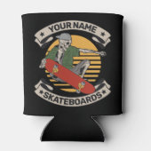 Personalisiert Skateboard Nose Grab Skeleton Skate Dosenkühler (Rückseite)