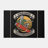 Personalisiert Skateboard Nose Grab Skeleton Skate Fußmatte (Vorderseite)