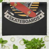 Personalisiert Skateboard Nose Grab Skeleton Skate Geschirrtuch (Gefaltet)