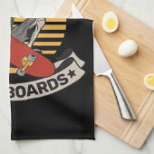 Personalisiert Skateboard Nose Grab Skeleton Skate Geschirrtuch (Viertel Falte)