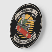 Personalisiert Skateboard Nose Grab Skeleton Skate Große Wanduhr (Winkel)