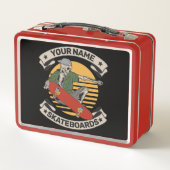 Personalisiert Skateboard Nose Grab Skeleton Skate Metall Brotdose (Rückseite)