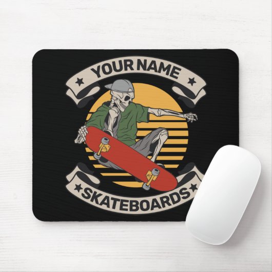 Personalisiert Skateboard Nose Grab Skeleton Skate Mousepad (Mit Mouse)