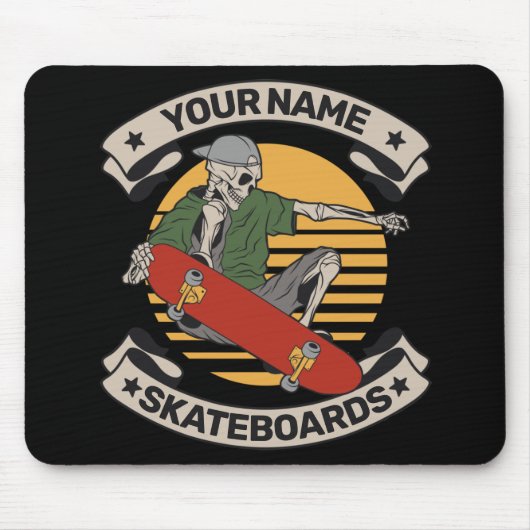 Personalisiert Skateboard Nose Grab Skeleton Skate Mousepad (Vorne)