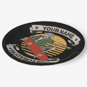 Personalisiert Skateboard Nose Grab Skeleton Skate Pappteller (Schrägansicht)