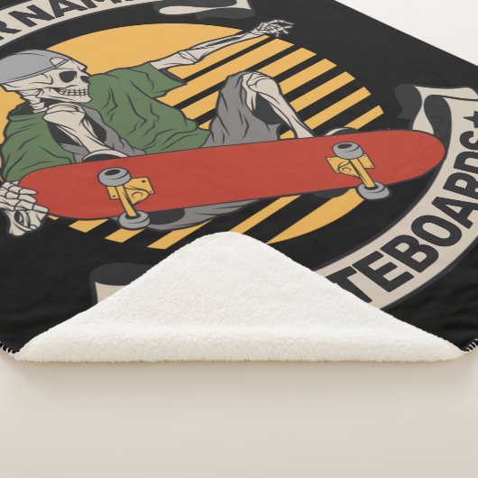 Personalisiert Skateboard Nose Grab Skeleton Skate Sherpadecke (3/4)