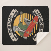 Personalisiert Skateboard Nose Grab Skeleton Skate Sherpadecke (Vorderseite (Horizontal))