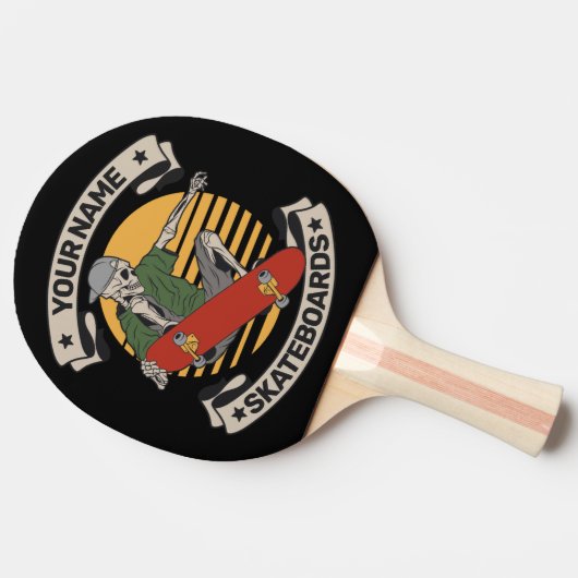 Personalisiert Skateboard Nose Grab Skeleton Skate Tischtennis Schläger (Seitenansicht)