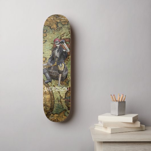 Personalisiert SKELETON PIRATE HERO Skateboard (Wandkunst)