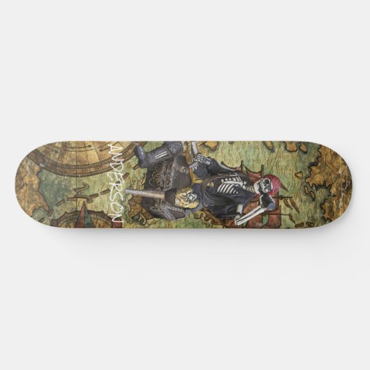 Personalisiert SKELETON PIRATE HERO Skateboard (Horizontal)