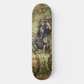 Personalisiert SKELETON PIRATE HERO Skateboard (Vorderseite)