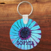 Personalisiert skizzierte Blume Schlüsselanhänger (Vorderseite)